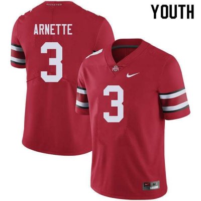 NCAA Ohio State Buckeyes Youth #3 Damon Arnette Red Nike Football College Jersey RSN6545PG